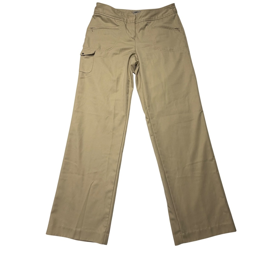 IZOD GOLF Golf Pants Khaki Tan Stretch Cargo Womens 4 Straight Leg‎ Pockets